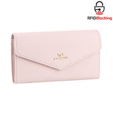 Royal Bagger Envelop Long Wallet - RFID Blocking Simple Solid Color Multi-card Slots Card Holder Genuine Leather Purse 2480