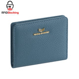 Royal Bagger RFID Short Wallets for Women Genuine Leather Multi-card Slots Card Holder Casual Coin Purse Bifold Wallet 2133