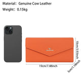 Royal Bagger Envelop Long Wallet - RFID Blocking Simple Solid Color Multi-card Slots Card Holder Genuine Leather Purse 2480