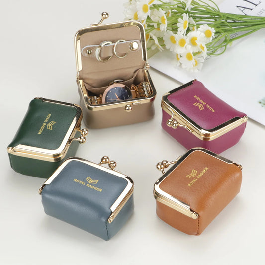 4894 Large Leather Jewelry & Coin Case