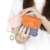 Royal Bagger Color Block Mini Coin Purse, RFID Simple Credit Card Holder with Kiss Lock, Genuine Leather Casual Storage Bag 1922