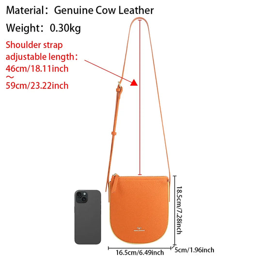 Royal Bagger Mini Crossbody Bags Genuine Leather Cell Phone Purse Women's Zipper Shoulder Bag 2460