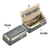 Royal Bagger Genuine Leather Jewelry Box, Mini Organizer for Rings, Necklaces & Earrings, Women's Kiss Lock Coin Purse 3125