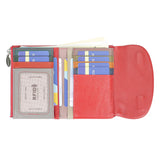 Royal Bagger Color Block RFID Short Wallets Genuine Leather Multi-card Slots Card Holder Trifold Purse Magnetic Opening 2053