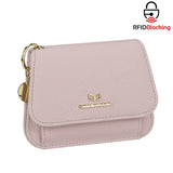 Royal Bagger Multi-card Slots Short Wallet Genuine Leather Credit Card Holder RFID Blocking Coin Purse with Keychain 2443