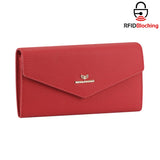 Royal Bagger Envelop Long Wallet - RFID Blocking Simple Solid Color Multi-card Slots Card Holder Genuine Leather Purse 2480