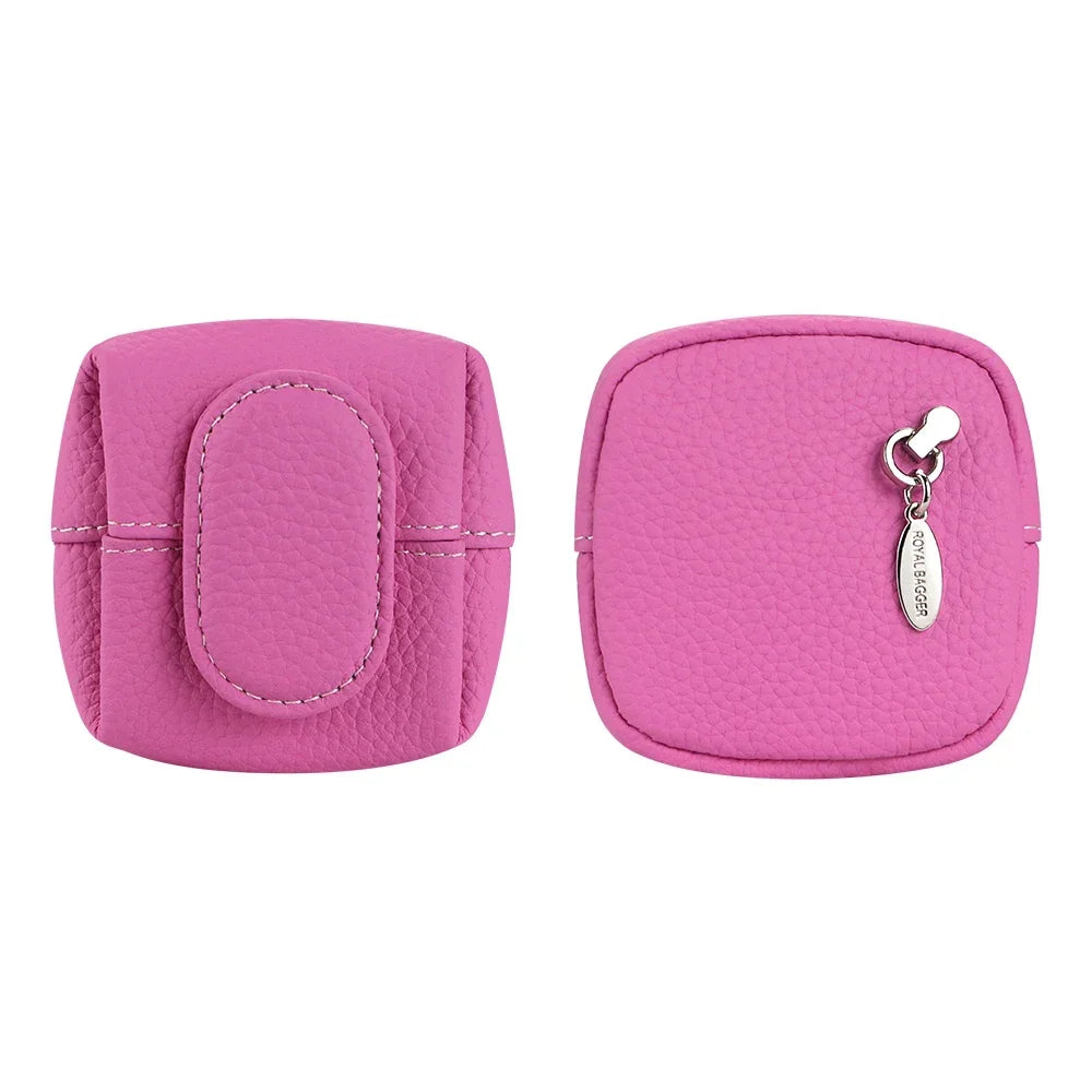 Royal Bagger Mini Lychee Pattern Coin Purse, Solid Color Buckle Key Earphone Storage Bag, Casual Change Pouch for Daily Use 1944