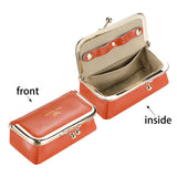 Royal Bagger Genuine Leather Jewelry Box, Mini Organizer for Rings, Necklaces & Earrings, Women's Kiss Lock Coin Purse 3125