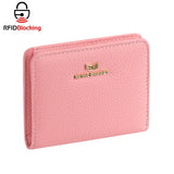 Royal Bagger RFID Short Wallets for Women Genuine Leather Multi-card Slots Card Holder Casual Coin Purse Bifold Wallet 2133