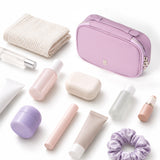 Royal Bagger Premium Genuine Leather Travel Makeup Wash Bag, Multi Compartment Cosmetic Organizer with Mesh Pocket & Elastic Bands, Portable Compact Skincare Hair Care Storage Case for Business Trip Vacation 3300
