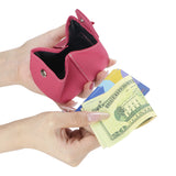 Royal Bagger RFID Mini Genuine Leather Women's Coin Purse - Solid Color Buckle Pouch for Keys, Earphones & Daily Essentials 3603