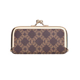 Royal Bagger Mini Jewelry Box – RFID Coated Canvas & Leather Organizer for Rings, Necklaces & Earrings, Women's Kiss Lock Purse 5125