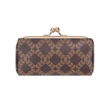 Royal Bagger Mini Jewelry Box – RFID Coated Canvas & Leather Organizer for Rings, Necklaces & Earrings, Women's Kiss Lock Purse 5125