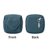 Royal Bagger Women Mini Coin Purse, Genuine Cowhide Leather Square Small Wallet, Cute Heart-Shaped Flap Closure Pocket Pouch 1604
