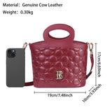 Royal Bagger Quilted Handbag for Women – Versatile Crossbody & Shoulder Tote, Genuine Cowhide Leather Drawstring Purse 3280