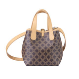 Royal Bagger Retro Signature Canvas & Leather Bucket Bag, Convertible Tote & Basket Handbag for Women 5262