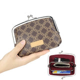 2858 Canvas & Leather RFID Kiss-Lock Coin Wallet