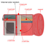 Royal Bagger RFID Blocking Women's Short Wallet Genuine Leather Multi-card Slots Card Holder Trifold Purse Magnetic Opening 2063
