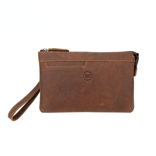 Royal Bagger Clutch Handbag for Men Genuine Cowhide Card Holder Crazy Horse Leather Large Capacity Business Wallet Purse 1460