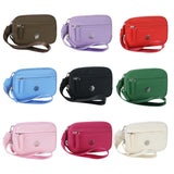 9102 Nylon RFID Wristlet Wallet for Women, Waterproof Multi-Zip Travel Purse
