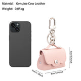 3302 Genuine Leather Earbuds Case with Keychain