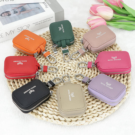 2901 Leather Earphone Pouch with Keychain
