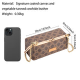 Royal Bagger Women's Chain Handbag, Kiss-Lock Clasp Box Bag & Wallet, Signature Coated Canvas & Vegetable-Tanned Leather 5271