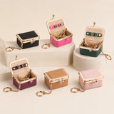 9894 Leather Kiss-Lock Jewelry Box with Chain