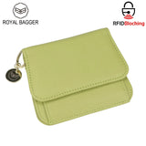 Royal Bagger RFID Short Wallet for Women Genuine Cow Leather Large Capacity Key Chain Card Holders Fashion Trifold Wallets 1459